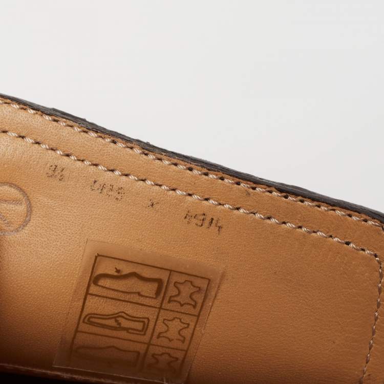 Pre Owned Berluti Brown Leather Slip On Loafers Size 43.5