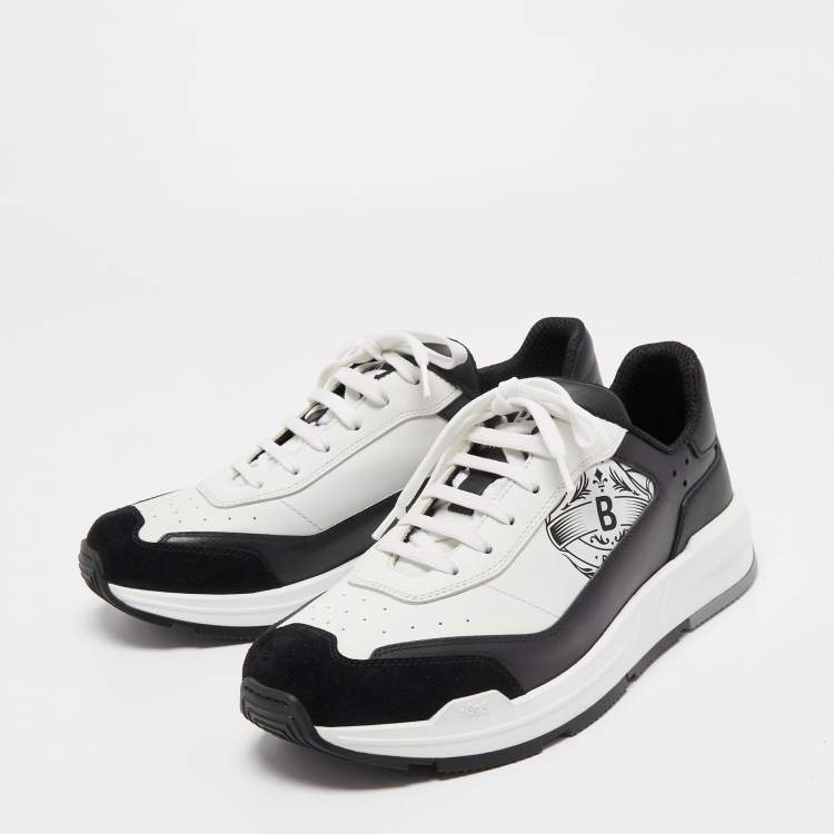 Berluti White/Black Leather Low Top Sneakers Size 42.5 Berluti