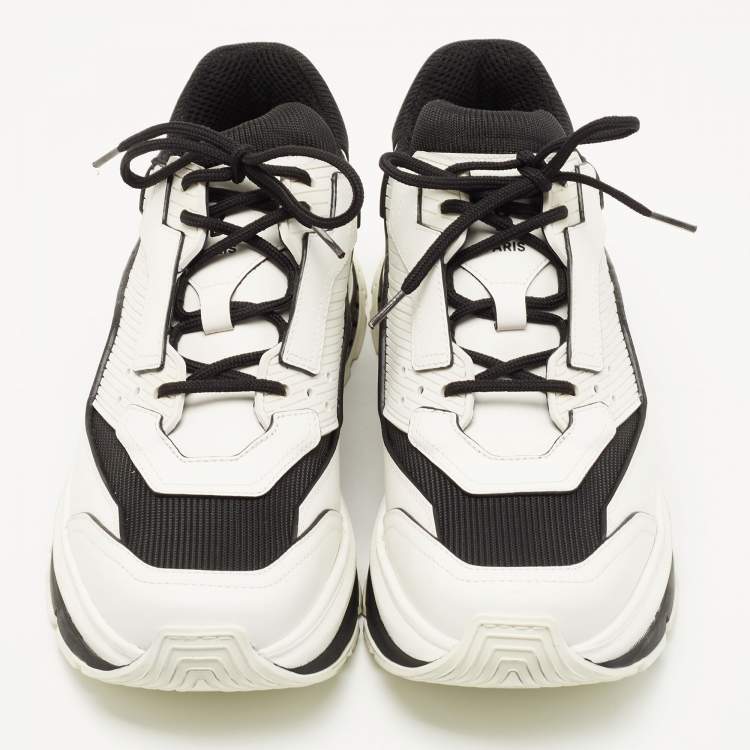 Pre Owned Berluti White/Black Leather Gravity Low Top Sneakers Size 44