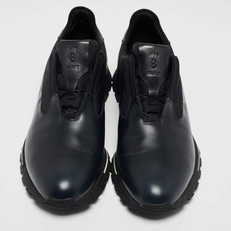Pre Owned Berluti Navy Blue Leather Fast Track Sneakers Size 43.5