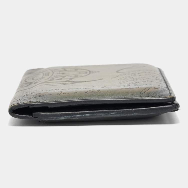 Pre Owned Berluti Olive Green Leather Scritto Card Case