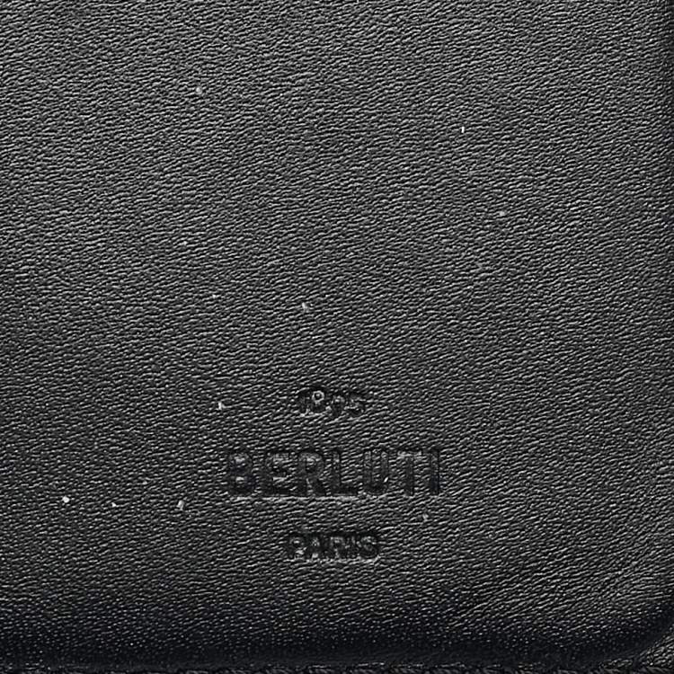 Pre Owned Berluti Olive Green Leather Scritto Card Case