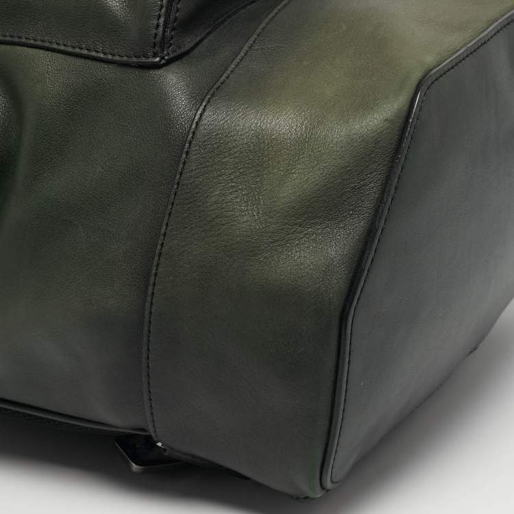 Pre Owned حقيبة ظهر برلوتي جلد سكريتو أخضر حجيم