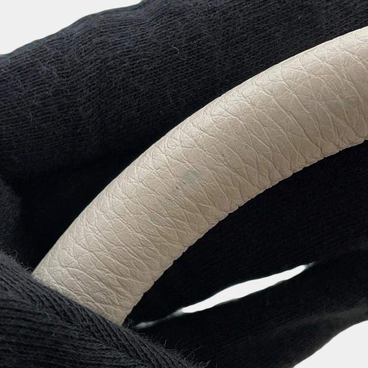 Pre Owned حقيبة تسوق برلوتي توال ملبوف حقيبة يد جلد بي في سي بيضاء حجم كبير جداً