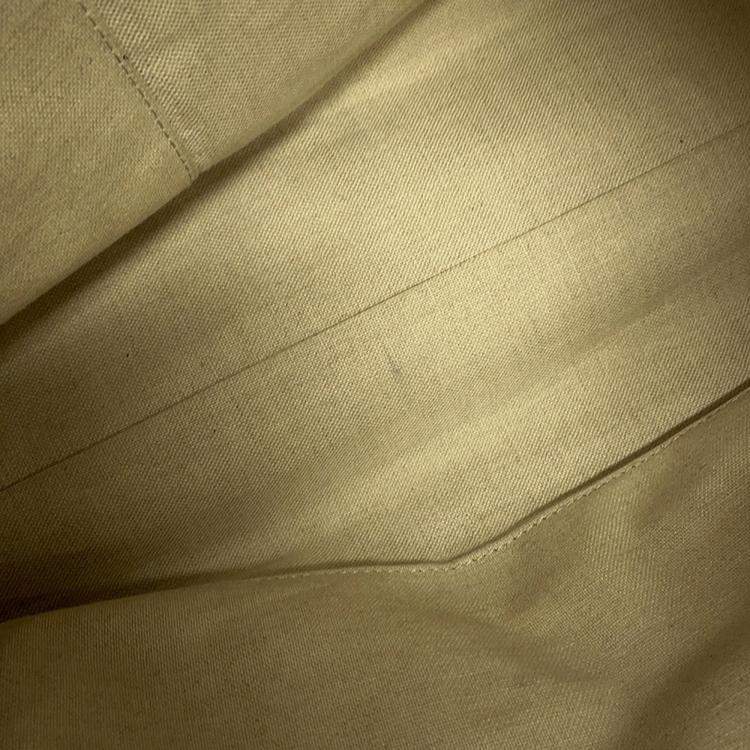 Pre Owned Berluti Calligraphy Tote Bag Green/Navy Leather Canvas