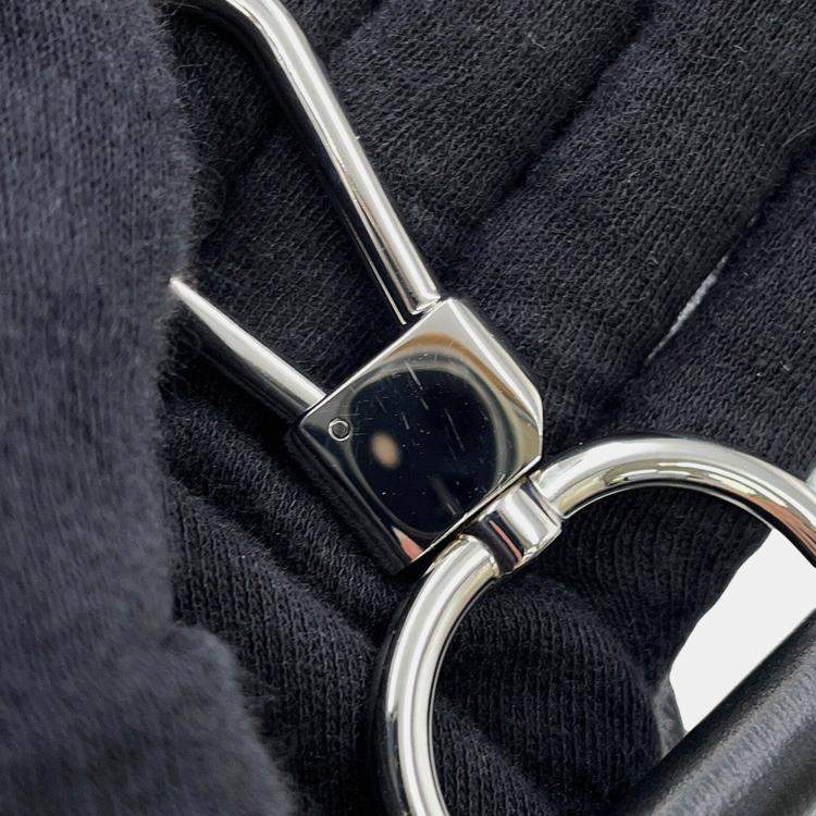 مملوكة مسبقًا حقيبة سفر برلوتي توقيع بطريقتين جلد أسود