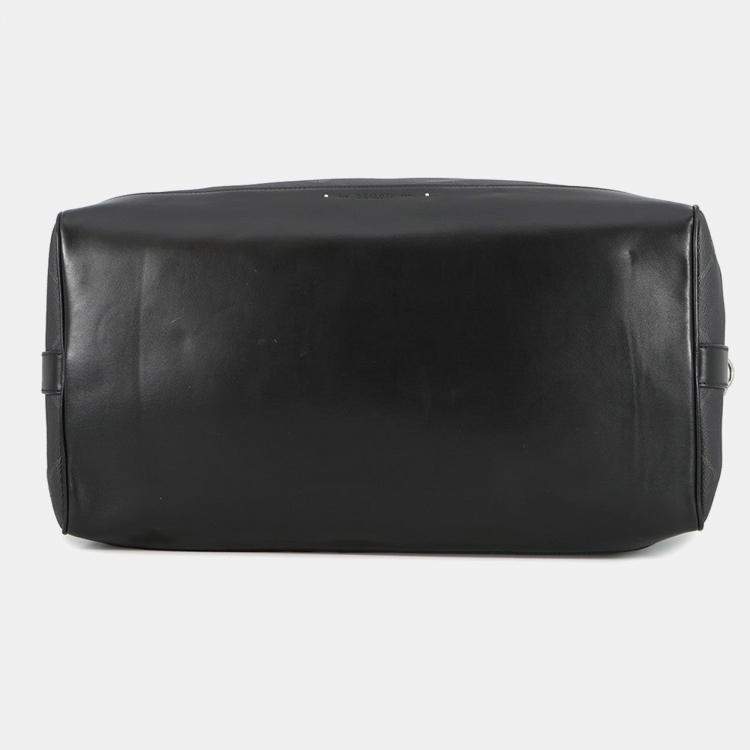 مملوكة مسبقًا حقيبة سفر برلوتي توقيع بطريقتين جلد أسود