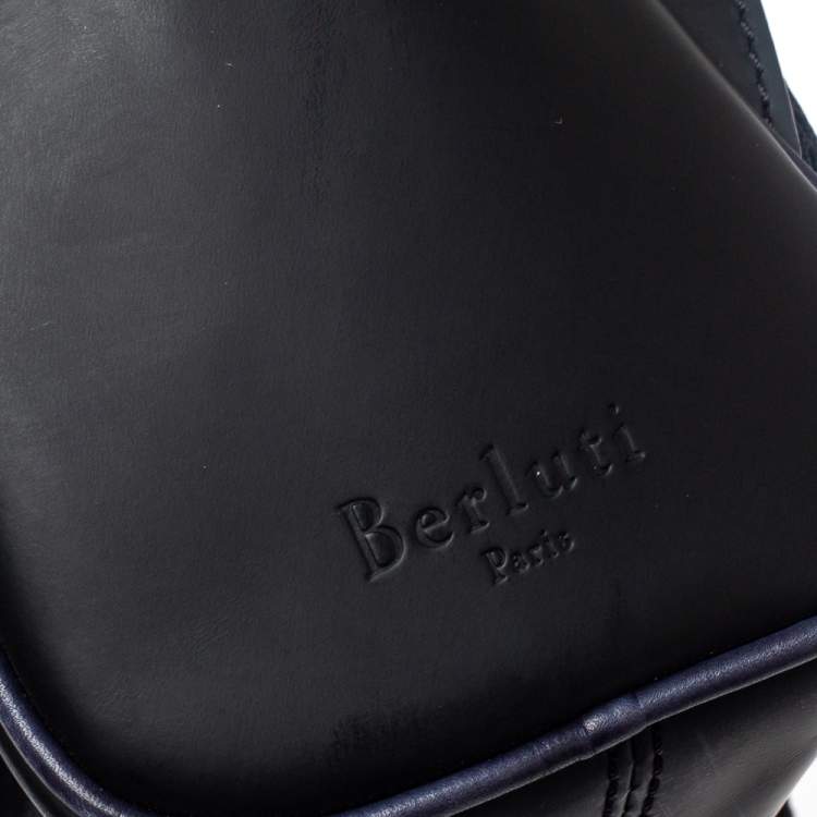 Pre Owned Berluti Blue/Black Ombre Printed Leather Backpack