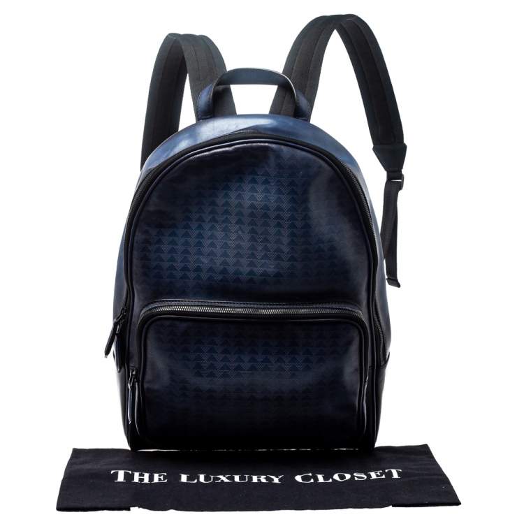 Pre Owned Berluti Blue/Black Ombre Printed Leather Backpack
