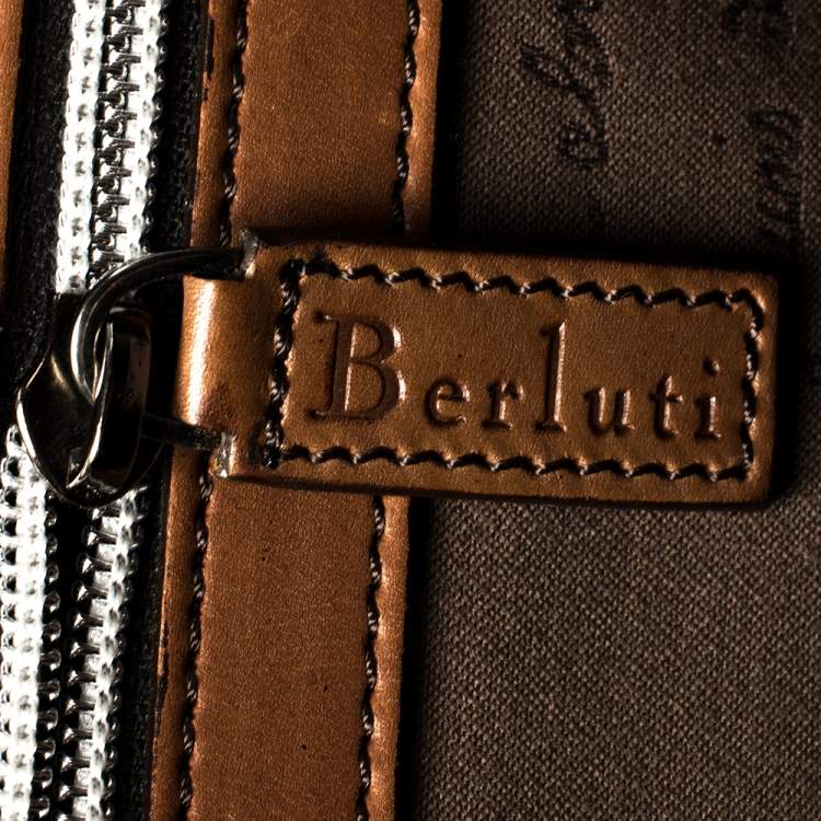 Pre Owned Berluti Brown Venezia Leather Deux Jours Briefcase
