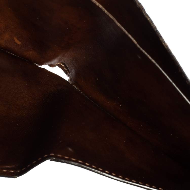 Pre Owned Berluti Tobacco Leather Makore Scritto Bifold Wallet