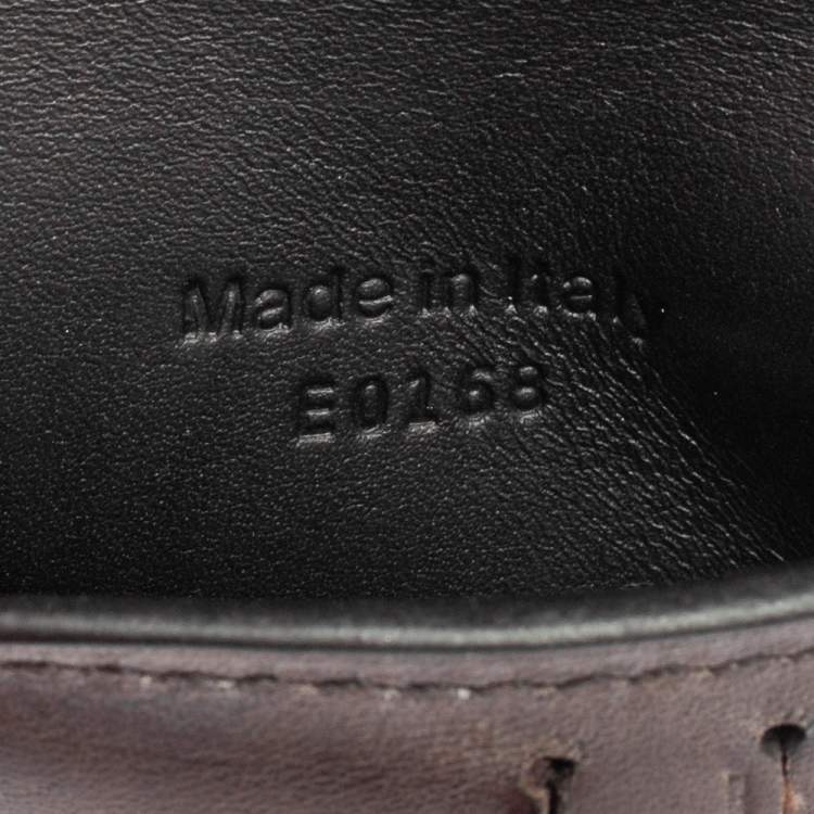 Pre Owned Berluti Dark Brown Scritto Leather Bifold Compact Wallet