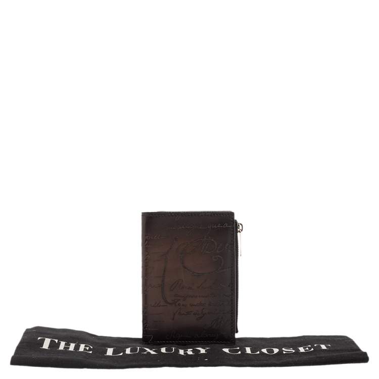 Pre Owned Berluti Tobacco Leather Makore Scritto Bifold Wallet