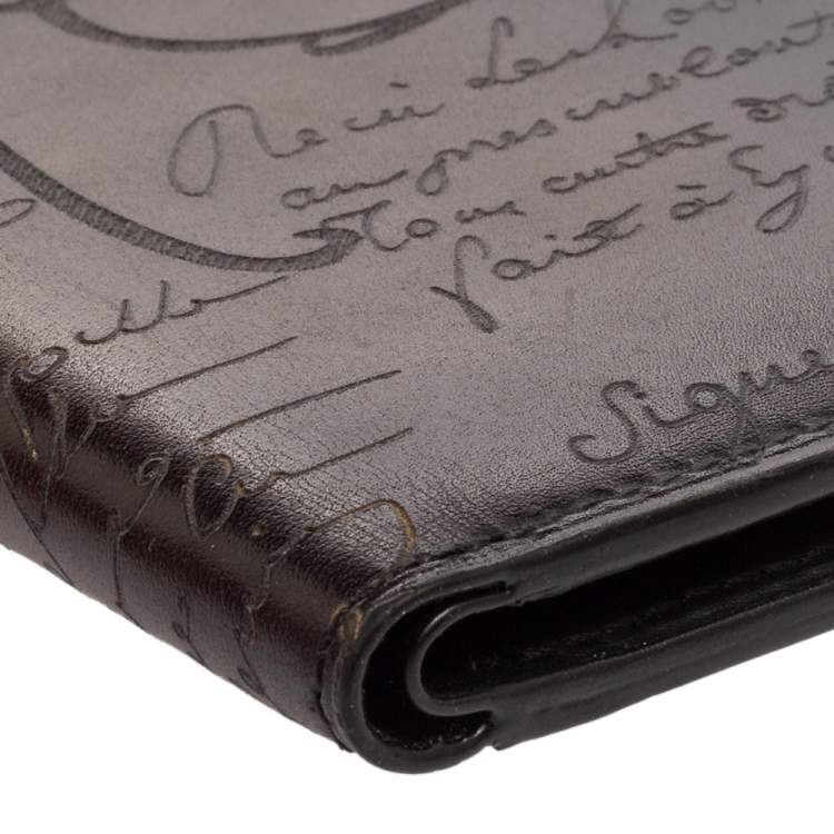 Pre Owned Berluti Tobacco Leather Makore Scritto Bifold Wallet