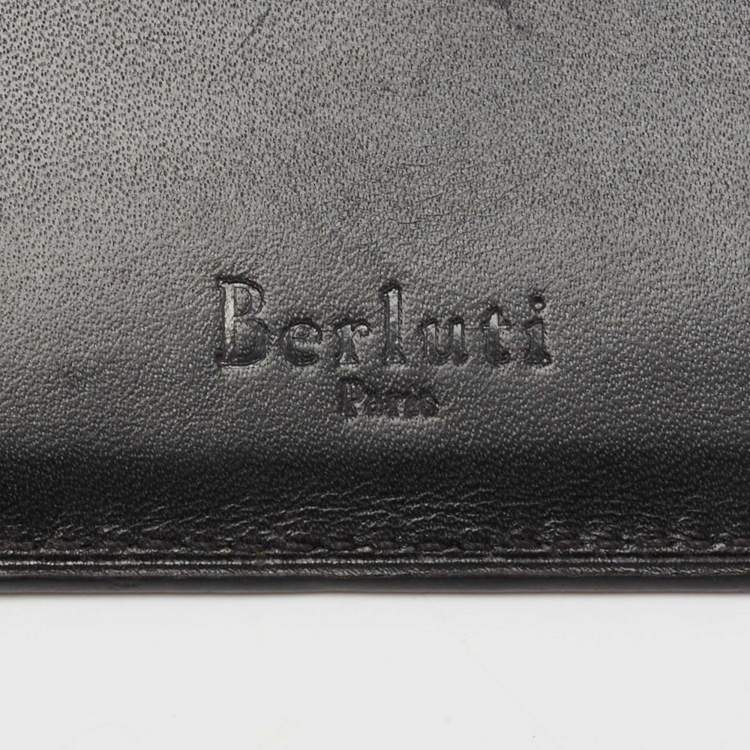 Pre Owned Berluti Blue Scritto Leather Makore Card Holder