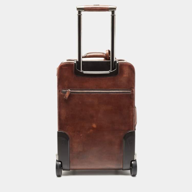 Pre Owned Berluti Brown Leather Formula 1004 Venezia Suitcase