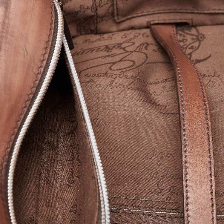 Pre Owned Berluti Brown Leather Formula 1004 Venezia Suitcase