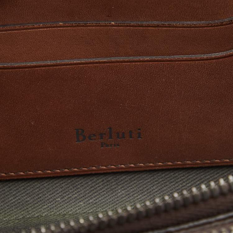 Pre Owned Berluti Brown Leather Tiriwa Scritto Wallet
