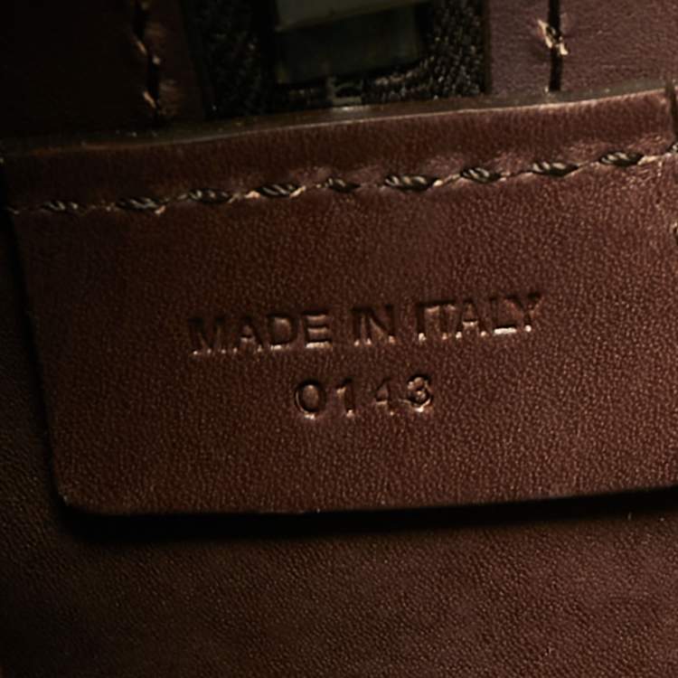 Pre Owned Berluti Brown Printed Leather Medium Un Jour Briefcase