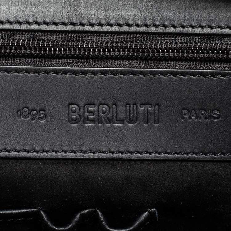 Pre Owned Berluti Cacao Intenso Leather Small Un Jour Scritto Briefcase