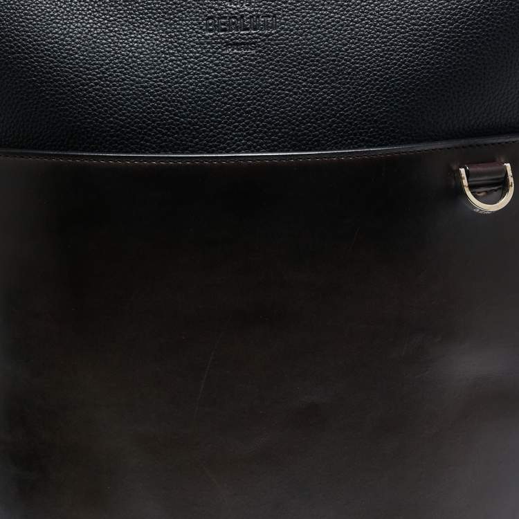 Pre Owned Berluti Black/Brown Block Leather Backpack