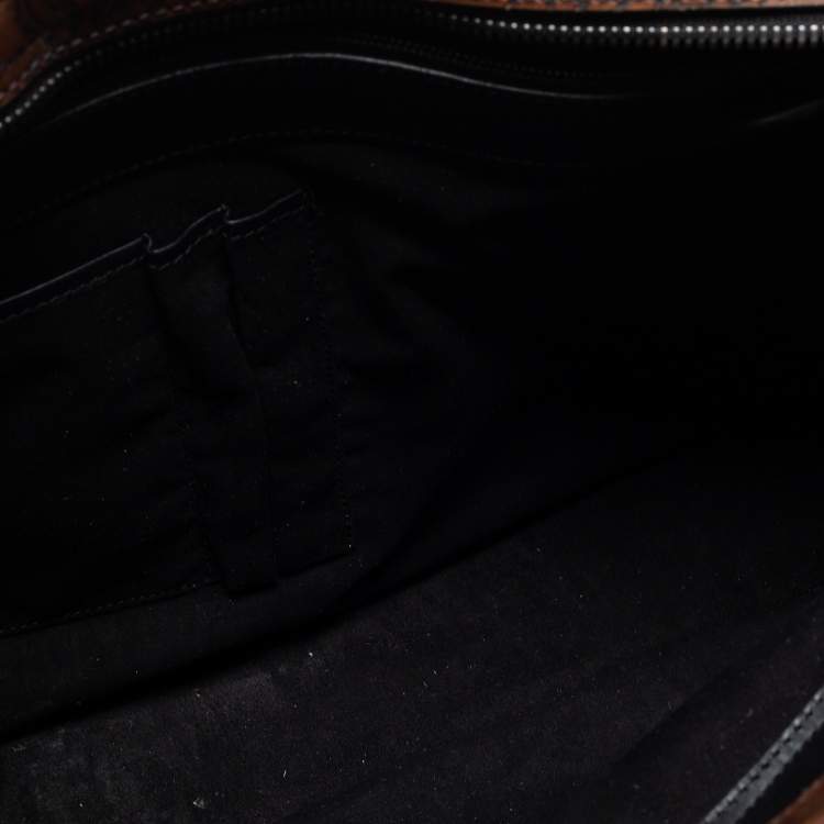 Pre Owned Berluti Brown Scritto Leather Mini Un Jour Briefcase