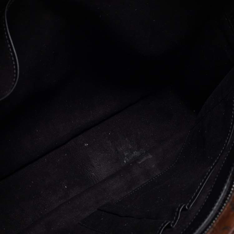Pre Owned Berluti Brown Scritto Leather Mini Un Jour Briefcase