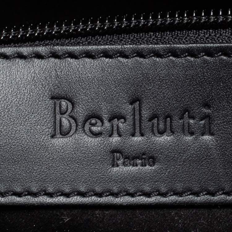 Pre Owned Berluti Brown Scritto Leather Mini Un Jour Briefcase