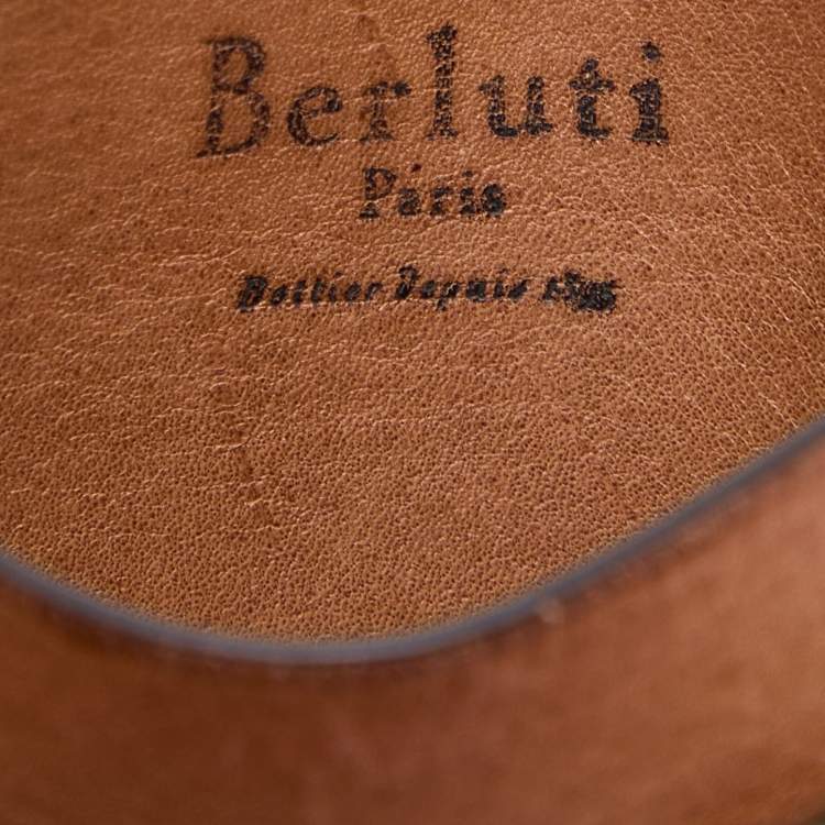 Pre Owned Berluti Tan Scritto Leather Card Holder 