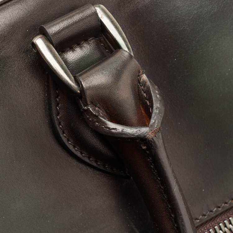 Pre Owned Berluti Dark Green Ombre Leather Un Jour Venezia Briefcase