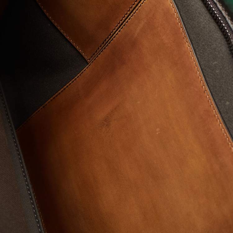 Pre Owned Berluti Dark Green Ombre Leather Un Jour Venezia Briefcase