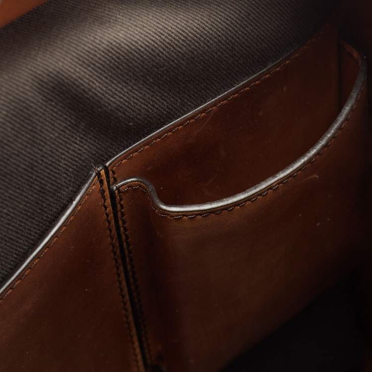 Pre Owned Berluti Dark Green Ombre Leather Un Jour Venezia Briefcase