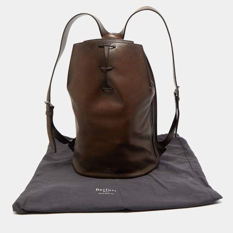Pre Owned Berluti Brown Ombre Leather Alessandro Backpack