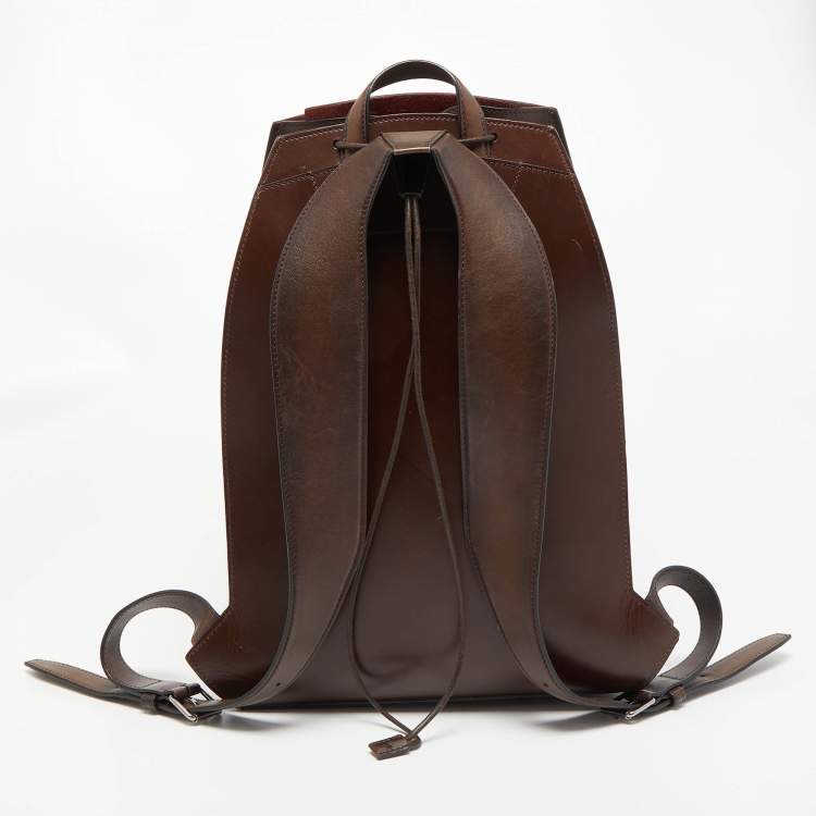 Pre Owned Berluti Brown Ombre Leather Alessandro Backpack