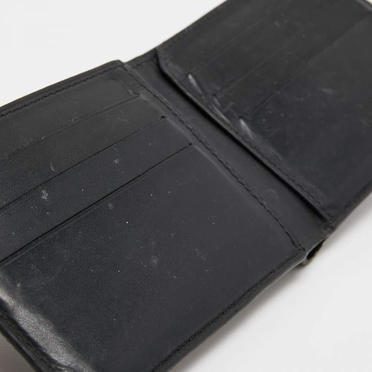 Pre Owned Berluti Dark Grey/Olive Green Coated Canvas and Leather Bifold Wallet