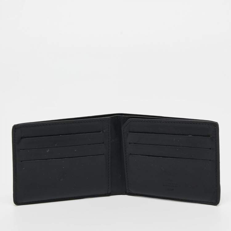 Pre Owned Berluti Dark Grey/Olive Green Coated Canvas and Leather Bifold Wallet