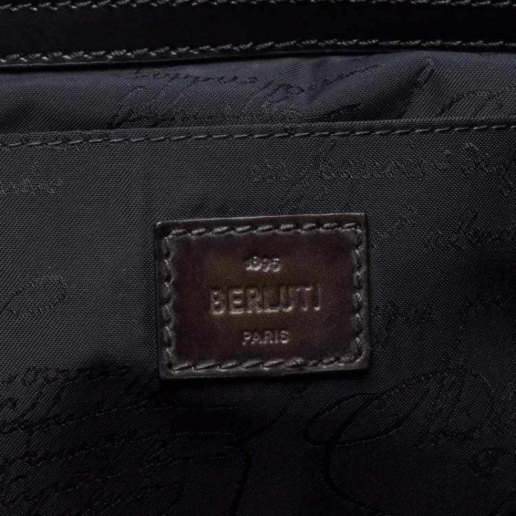 Pre Owned Berluti Dark Brown Leather Day Out Scritto Backpack