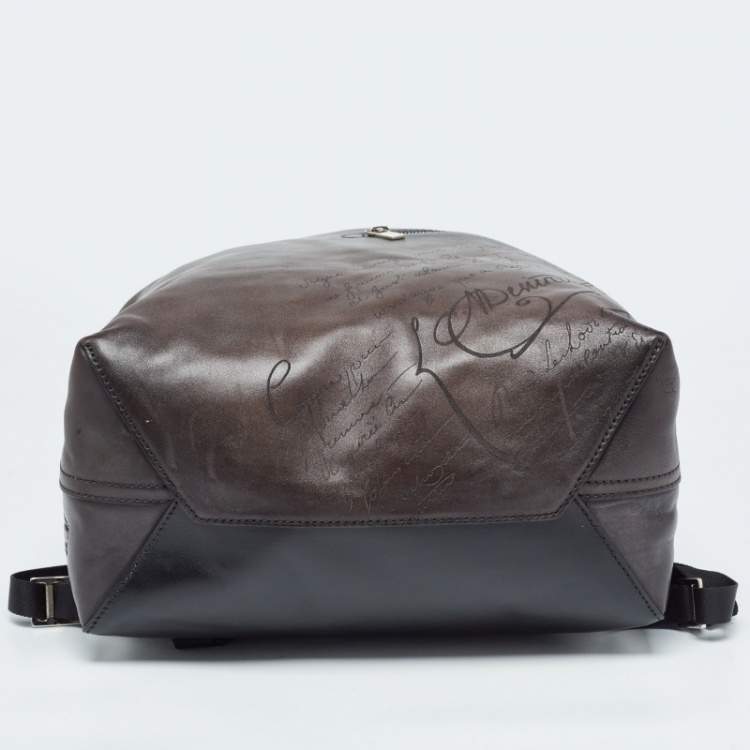 Pre Owned Berluti Dark Brown Leather Day Out Scritto Backpack