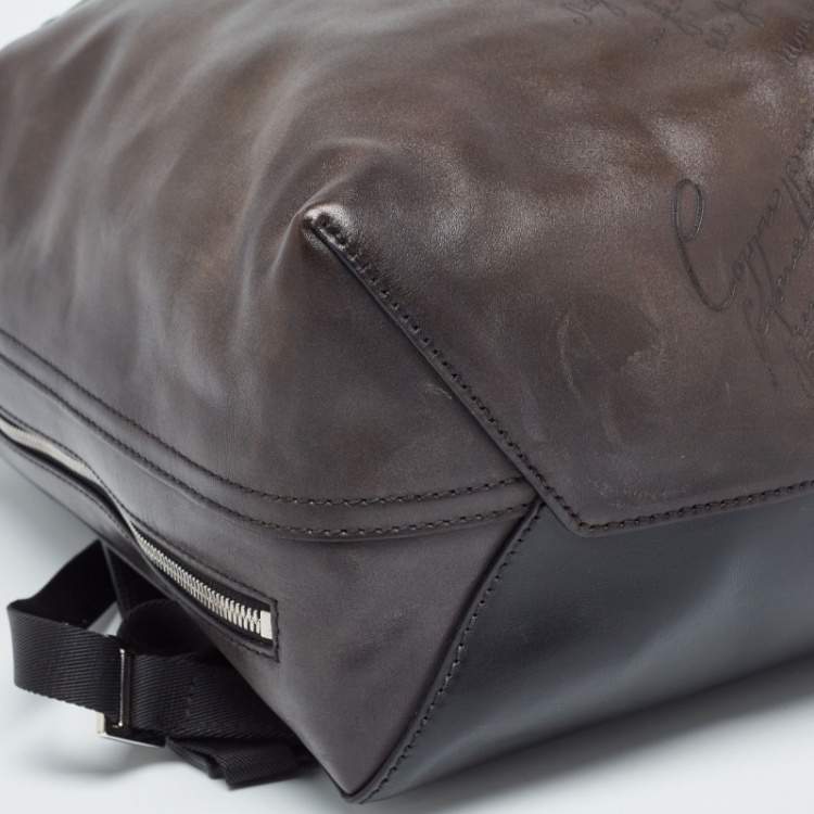 Pre Owned Berluti Dark Brown Leather Day Out Scritto Backpack