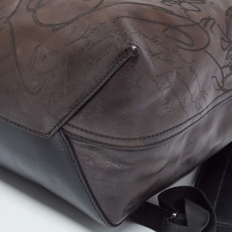 Pre Owned Berluti Dark Brown Leather Day Out Scritto Backpack