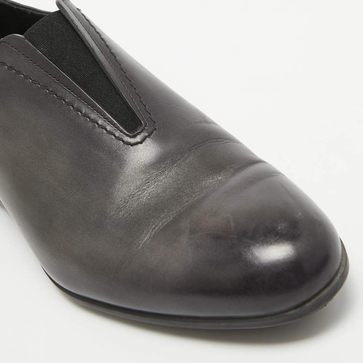 Pre Owned Berluti X Ferrari Black Leather Slip On Loafers Size 42
