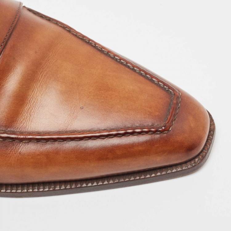 Pre Owned Berluti Brown Leather Andy Penny Loafers Size 43.5