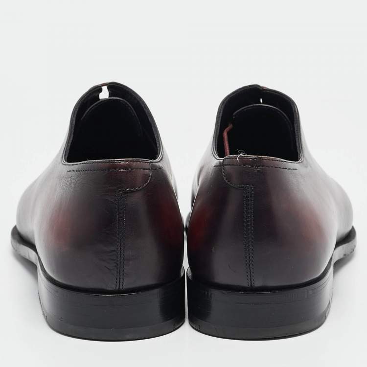 Pre Owned Berluti Burgundy Leather Alessandro Démesure Derby Size 43