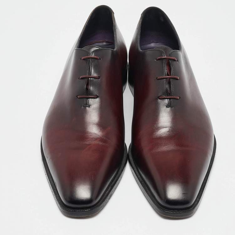 Pre Owned Berluti Burgundy Leather Alessandro Démesure Derby Size 43