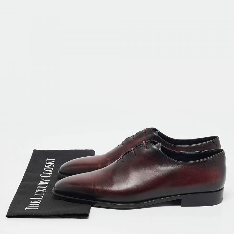 Pre Owned Berluti Burgundy Leather Alessandro Démesure Derby Size 43
