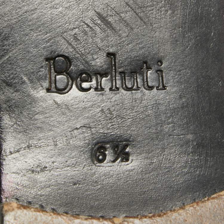 Pre Owned Berluti Black Leather Lace Up Loafers Size 40.5