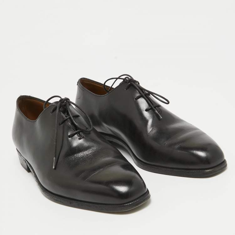 Pre Owned Berluti Black Leather Lace Up Loafers Size 40.5