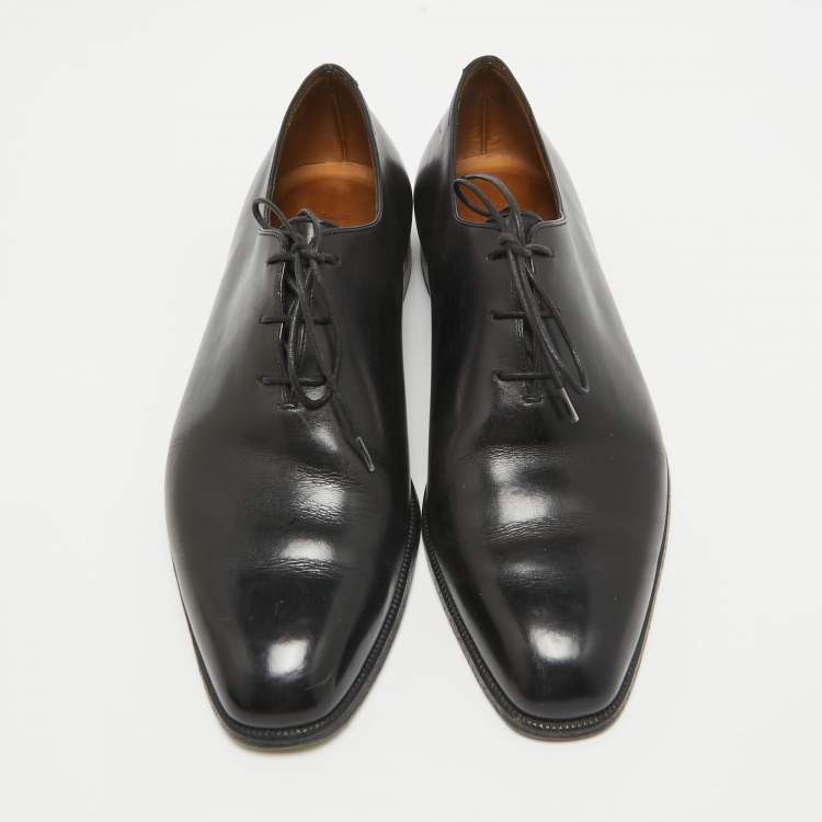 Pre Owned Berluti Black Leather Lace Up Loafers Size 40.5