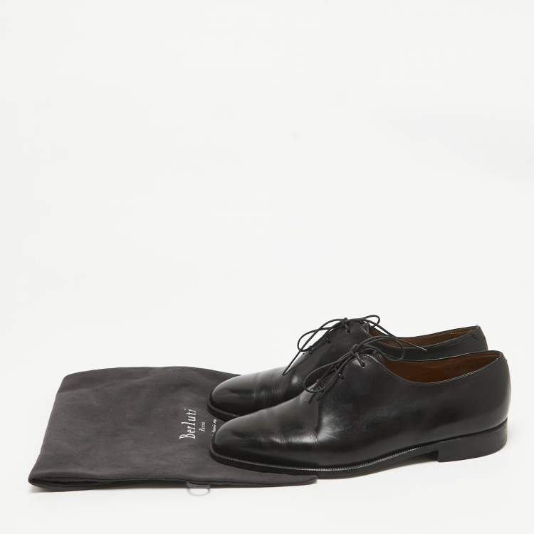Pre Owned Berluti Black Leather Lace Up Loafers Size 40.5