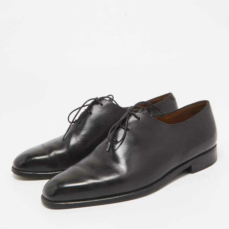 Pre Owned Berluti Black Leather Lace Up Loafers Size 40.5